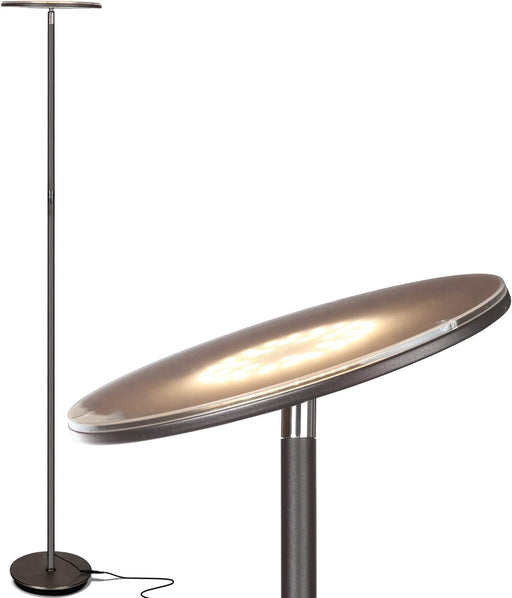 Sky LED Floor Lamp, Torchiere Super Bright Floor Lamp for Living Room Decor & Office - Dimmable, Tall Standing Lamp with Warm Light for Bedroom & Reading - Bronze