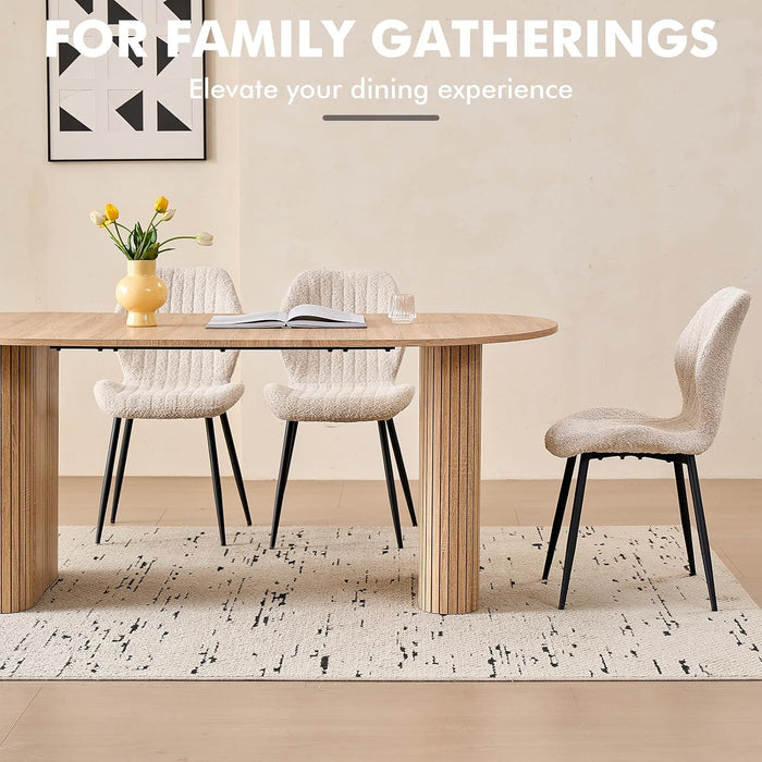 70.8" Oval Table for 4 6 Person, Modern Farmhouse Kitchen Dinner Table for Living Receiption Room, Natural