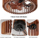20'' Caged Low Profile Fandelier Ceiling Fan with Light and Remote Walnut