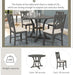 5 Piece round Dining Table Set 4 Retro Chairs with Special-Shaped Table Legs, Exquisitely Designed Hollow Chair Back for Dining Room, Gray