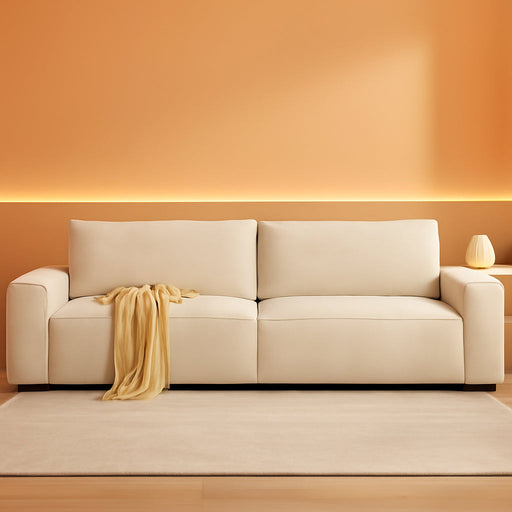 EightyFiveInch Beige Sofa Modern Living Room Furniture