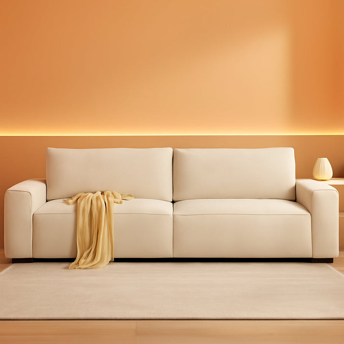 EightyFiveInch Beige Sofa Modern Living Room Furniture