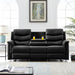 Black Faux Leather Reclining Sectional Sofa