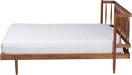 Calderon Retro-Modern Walnut Brown Finished Wood Queen Size Platform Bed