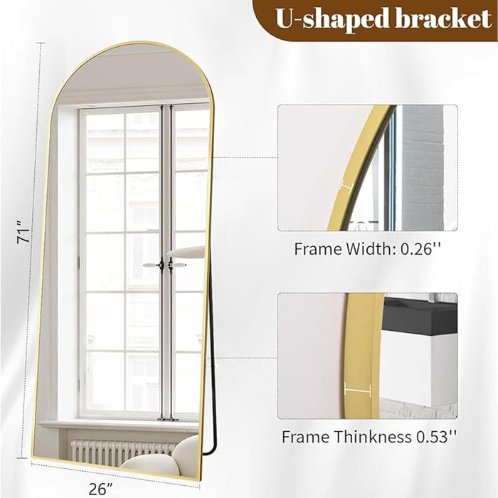 71X26 Arched Full Length Mirror, Floor Mirror with Stand