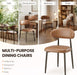 Dining Chairs Set of 4, Upholstered Kitchen & Dining Room Chairs with Curved Back and Bronze Metal Legs, Comfortable Modern Dining Side Chairs for Dining Room, Kitchen, Brown