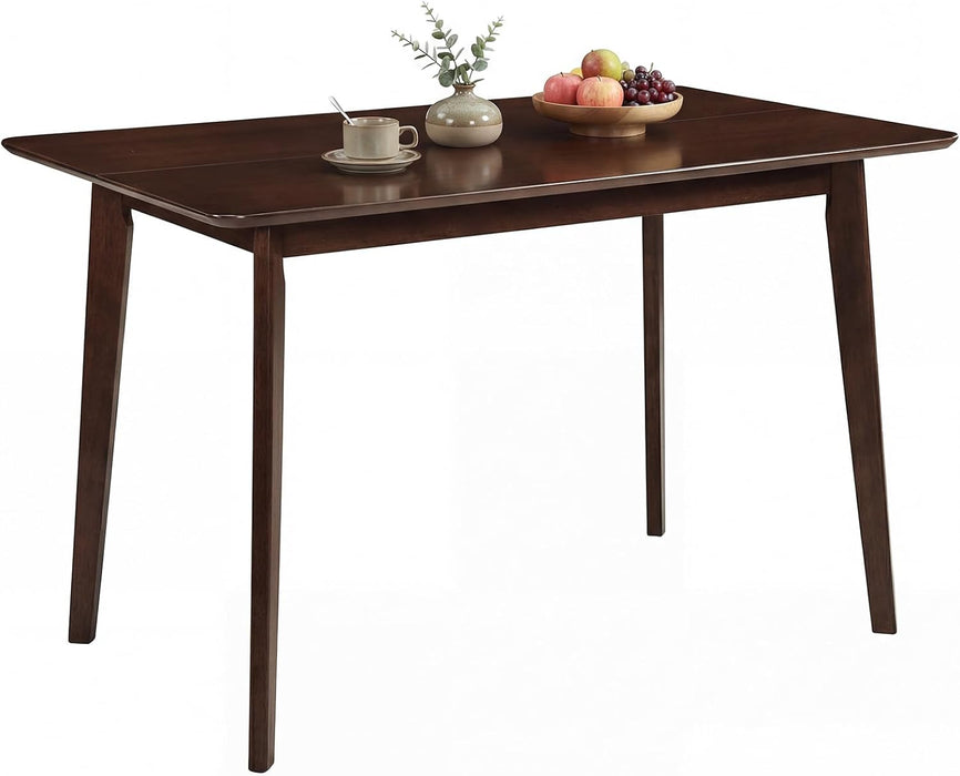 47Inch Walnut Rubber Wood Dining Table Rectangular