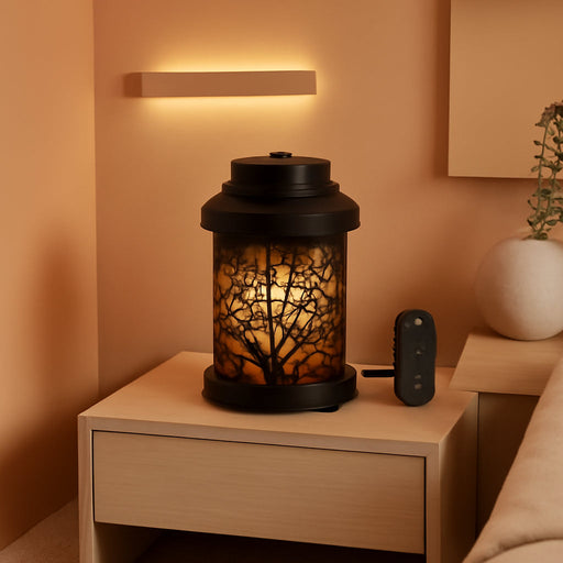 Candle Warmer Lamp - Vintage Candle Warmer Lantern with Timer & Dimming Function, Electric Candle Lamp Warmer Home Bedroom Decor Wax Melt Warmer Birthday Gifts for Women Mom (2 Bulbs Included)