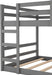 Full Over Full Bunk Bed SolidWoodSpaceSaving GrayFinish