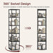 5-Tier Rotating Bookshelf, Freestanding Corner Bookshelf, 360° Spinning Bookcase, Industrial Style Storage Rack with Rails, for Living Room, Bedroom, Study, Black BKBK1601