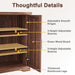 55" Fluted Sideboard Buffet Cabinet with Storage,Walnut | Modern Credenza with 4 Doors & Adjustable Shelves,Coffee Bar Table Console for Dining Room Kitchen Living Room Entryway