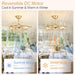 Bedroom Ceiling Fan with Lights: 20" Gold Chandelier Small Fan with Remote Control - Modern Flower Fandelier for Girl'S Bedroom Living Room Kitchen