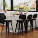 24" Bar Stools Set of 4, Black Faux Leather Barstools with Back