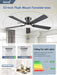 Ceiling Fans with Lights, 52'' Low Profile Ceiling Fan with Light and Remote/App Control, Dimmable, Qiuet DC Motor, Flush Mount Ceiling Fan for Indoor Bedroom Living Room, Black