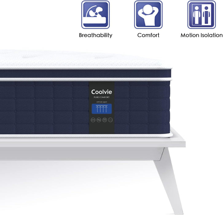 12 Inch Twin XL Mattress, Hybrid XL Twin Mattress in a Box, Medium Firm Feel, 3 Layer Premium Foam with Pocket Springs for Motion Isolation and Pressure Relieving, 100-Night Trial