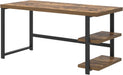 Modern Computer Desk, Home Office Desk with Storage Shelf, Wood Study Writing Table Workstation for Bedroom Living Room, Rustic Brown, 53 Inch