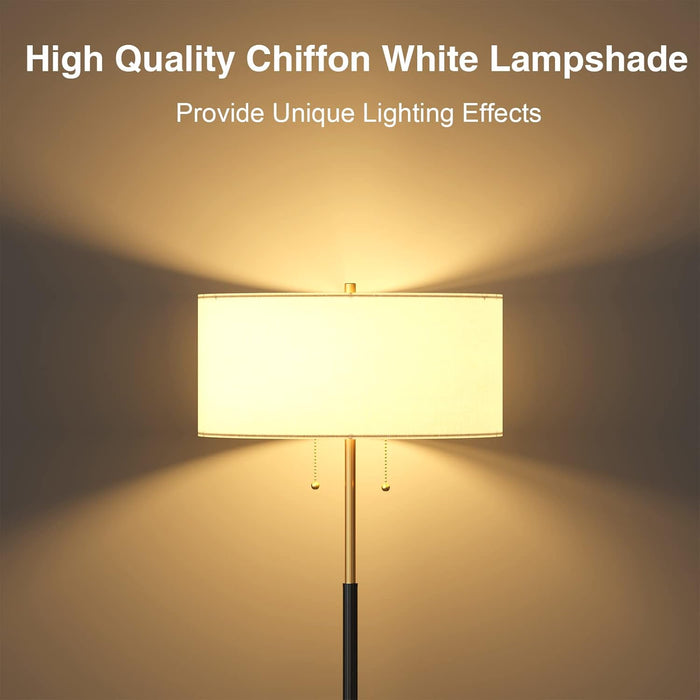 Contemporary Two Bulb Standing Floor Lamp Dimmable