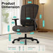 Ergonomic Mesh Office Chair,Comfy Computer Desk Chair- BIFMA 5.1 Certified Commercial Swivel Task Chair for Home Office-Adjustable Lumbar Support & Armrests,Tilt Function,Wide Seat(Noir Black)
