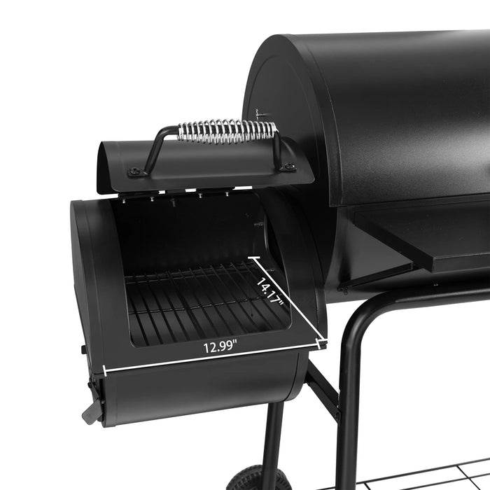 30" CC1830S Steel Charcoal Grill with Offset Smoker