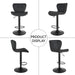 Modern Bar Stools Set of 2, Adjustable Faux Leather Upholstered Swivel Bar Stools, Counter Height Bar Chairs with Back for Kitchen Island, Black