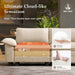 124-Inch Sectional Sofa, Comfy Cloud Couch with 3 Throw Pillows, 3-Seater Modular Sectional Sofa Couches for Living Room, Chenille Beige
