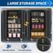 SeventyOneInch Black Metal Garage Cabinet Locking Wheels