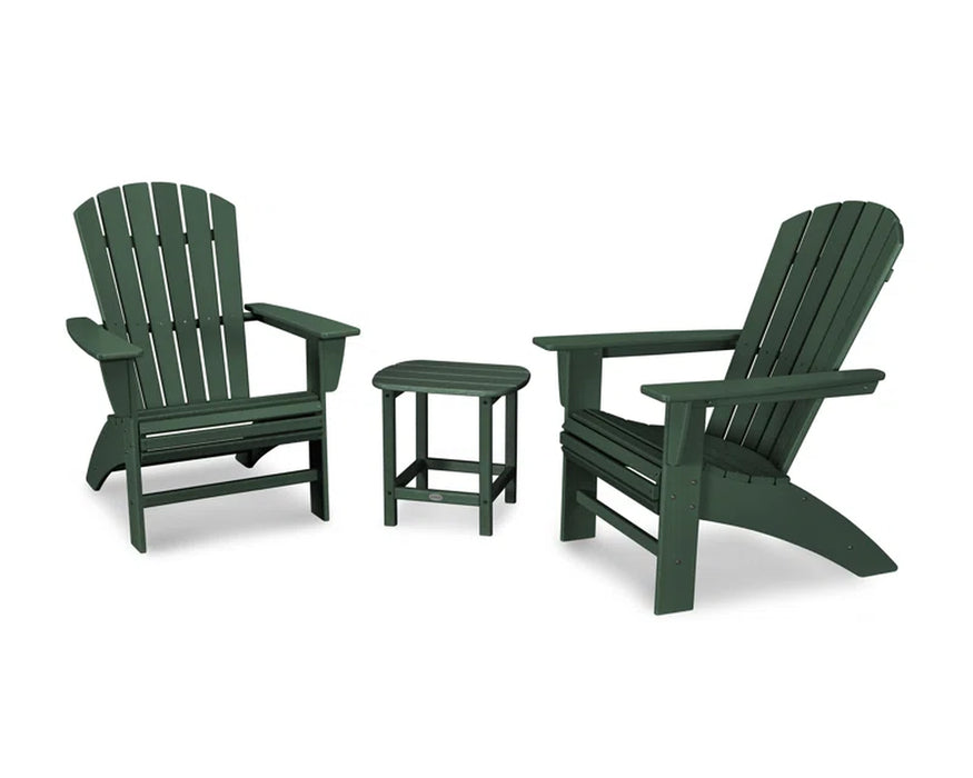 Nautical 3-Piece Curveback Adirondack Set