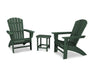 Nautical 3-Piece Curveback Adirondack Set