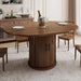 47.2"–63" Extendable Dining Room Table for 4-8, Round-To-Oval Expandable Dining Table with Dust-Proof 2-Tier Shelf, Space-Saving Wood Kitchen Table for Living Room, Walnut