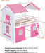 FullSizeFurniture Wooden Bunk Bed Pink PlayhouseStructure