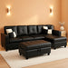 Beverly Fine Funiture Sectional Sofa Set, 91B Black