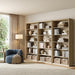72" Tall Bookcase, 6-Tier Open Bookshelf with Adjustable Shelves, Wooden Floor Standing Display Storage Shelves for Living Room, Home Office, Study Room, Natural Wood