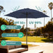 7.5FT Large Outdoor Patio Umbrella with Crank & Tilt - Durable Market Umbrella for Outdoor Patio with 6 Fiberglass Ribs for Poolside,Deck,Yard,Garden