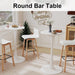 Modern Tulip round Bar Table, 41” Height Bistro Pub Table, Height Cocktail Bar Table with Metal Pedestal Base and MDF Top for Kitchen, Dining Room, Home Bar, Café, Small Spaces, White