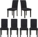 Set of 6 Upholstered Fabric Dining Chairs with Button-Tufted Details Living Room Chairs (Black Set of 6)