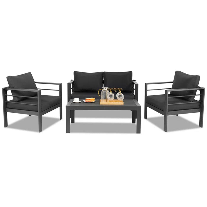 Berget 4 - Person Patio Conversation Sets with Cushions
