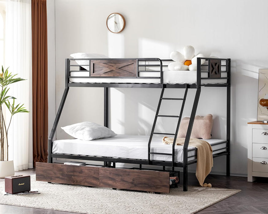 PowderCoated Stainless Steel TwinOverFull Bunk Bed Drawers