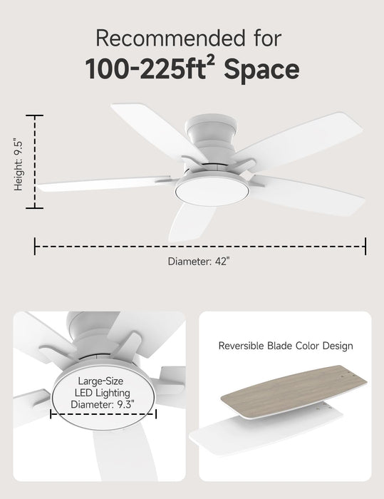 Compact 42 Inch Ceiling Fan With Remote
