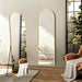 Arched Full Length Mirror, 56"X15" Standing Body Mirror for Wall, with Aluminum Alloy Frame for Bedroom, Living Room, Dressing Room(Gold)