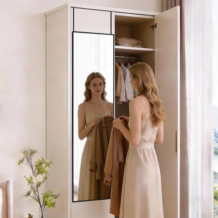 47"X14" Full Length Door Mirror, Full Body Mirror, Black