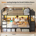 Twin over Twin Bunk Bed with 6 Storage Drawers,Led Lights and Charging Station Metal Bunk Beds with Side Bookcase,3 Storage Boxes &Shelf,L-Shaped Bunk Bed with Safety Guardrail and Ladder,Black