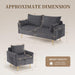 3-Piece Storage Sofa and Couch Set, Corduroy Loveseat with 2Pc Accent Single Chairs, Small Living Room Furniture Set for Apartment, Tiny Homes and Lofts, 3Pc-Gray
