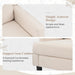 Beige Wingback Accent Chair High Backrest Upholstered