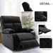 Small Manual Recliner for Adults in Black