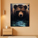 Grizzly Bear Canvas Wall Art, Animal Prints for Cabin, Lodge, or Farmhouse, Brown Bear Wall Decor and Nature-Inspired Pictures, Wildlife Canvas Art for Living Room 24X36