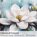 Magnolia Wall Art Framed Canvas Wall Decor Living Room, White Floral Picture Wall Decor Teal Painting Flower Textured Large Artwork for Bedroom Dining Room Home Office 48"X24"