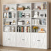 Bookshelf, Industrial Bookshelves and Bookcases with Doors Floor Standing 6 Shelf Display Storage Shelves 70.6 Inches Tall Bookcase for Home Office, Living Room (White)