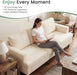 Beige Chenille Sleeper Sofa Three-Seater Loveseat Set