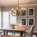 Eight Light French Country Adjustable Pendant Chandelier