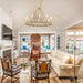Gold Wagon Wheel Chandelier Farmhouse Ceiling Fixture